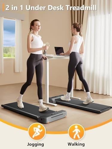 Compact Folding Under Desk Treadmill Walking Pad w/ LED & Remote