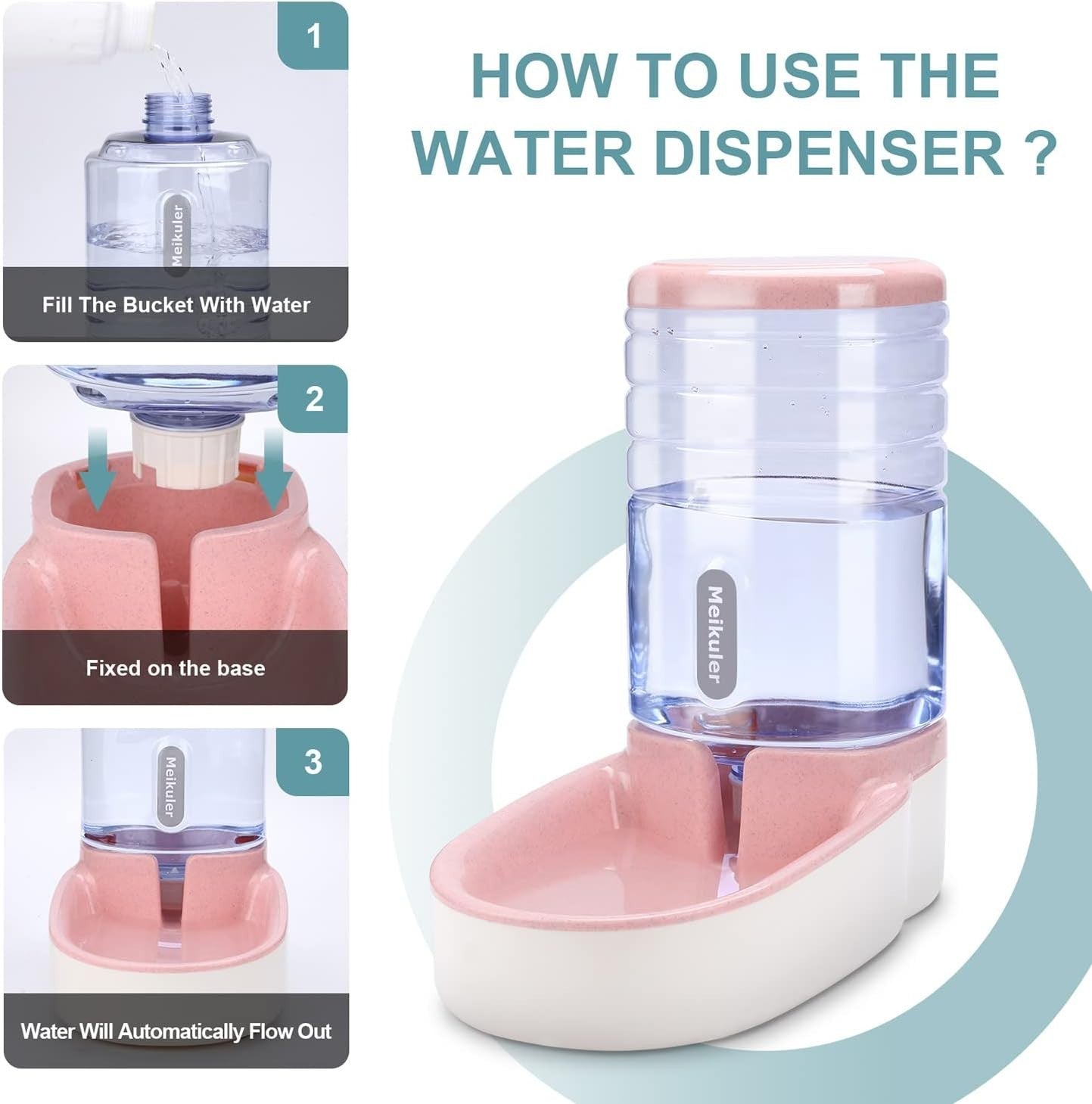 3.8L Pet Feeder & Water Dispenser Set Automatic Gravity Feeding Station