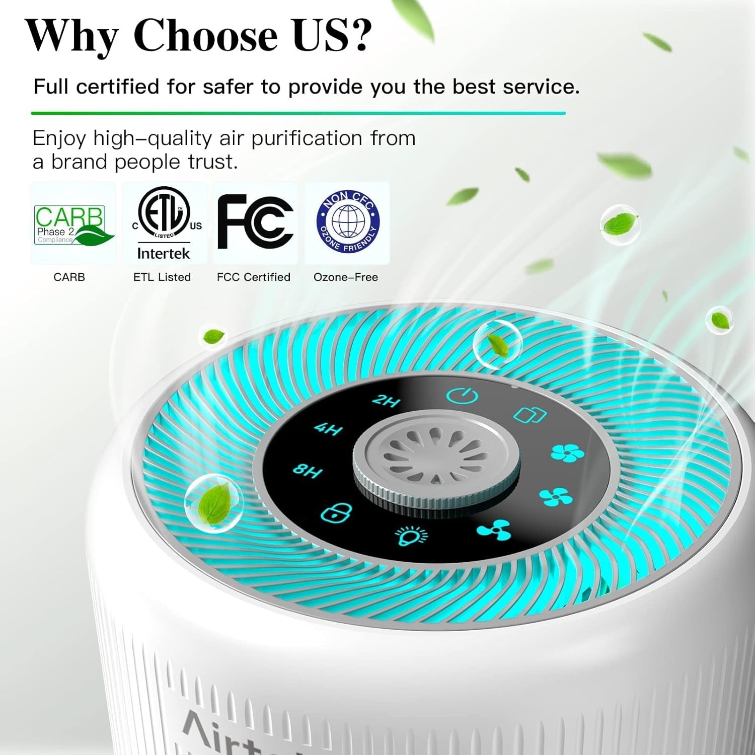 H13 HEPA Air Purifier Aromatherapy 360° Quiet Allergy Relief Home