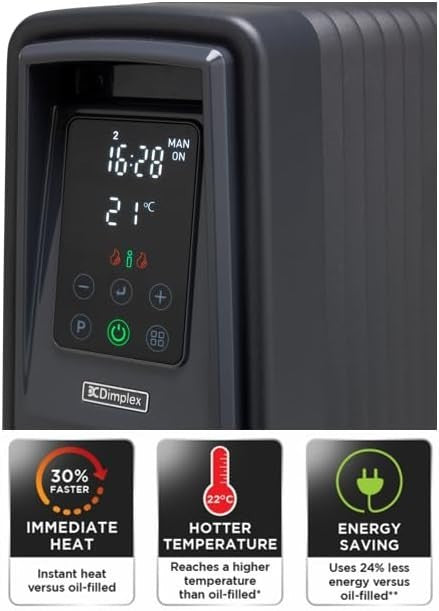 Portable Oil-Free Electric Radiator Heater with Timer, Thermostat & Bluetooth
