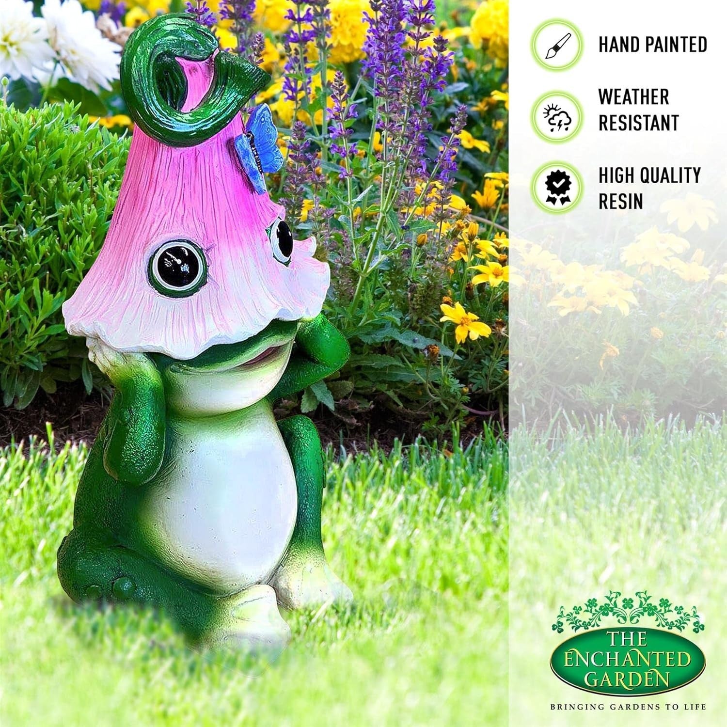 Peeking Frog Garden Ornament Resin Statue Cute Outdoor Patio Lawn Decor Gift
