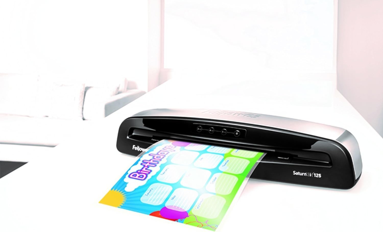 A4 Laminator Fast Office Machine 5-Min Warm-Up Anti-Jam 125 Micron