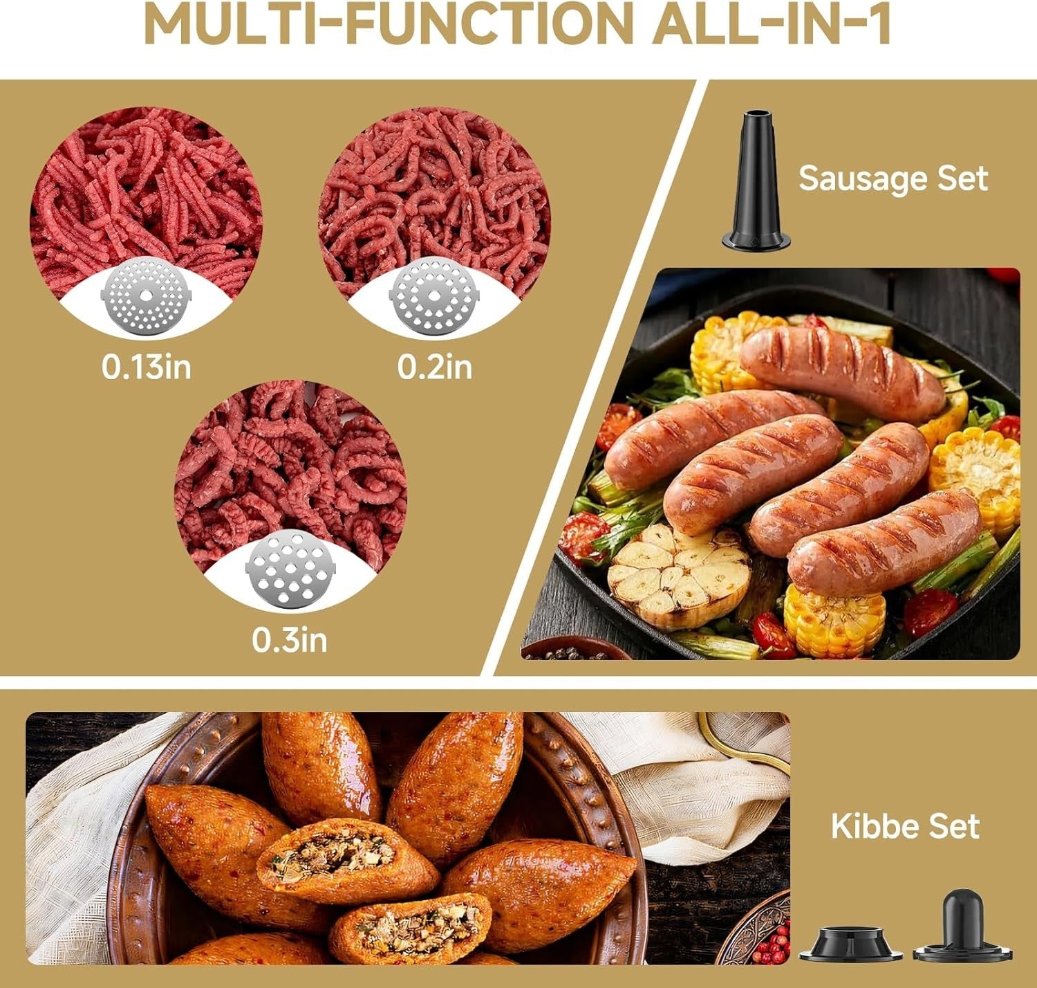 3000W Electric Meat Grinder Sausage Maker Mincer Stainless Steel Kit