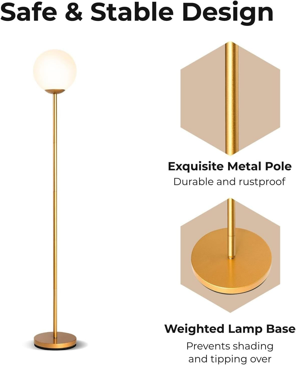 Dimmable Floor Lamp Linen Shade Remote Control Tall Standing Light Bedroom