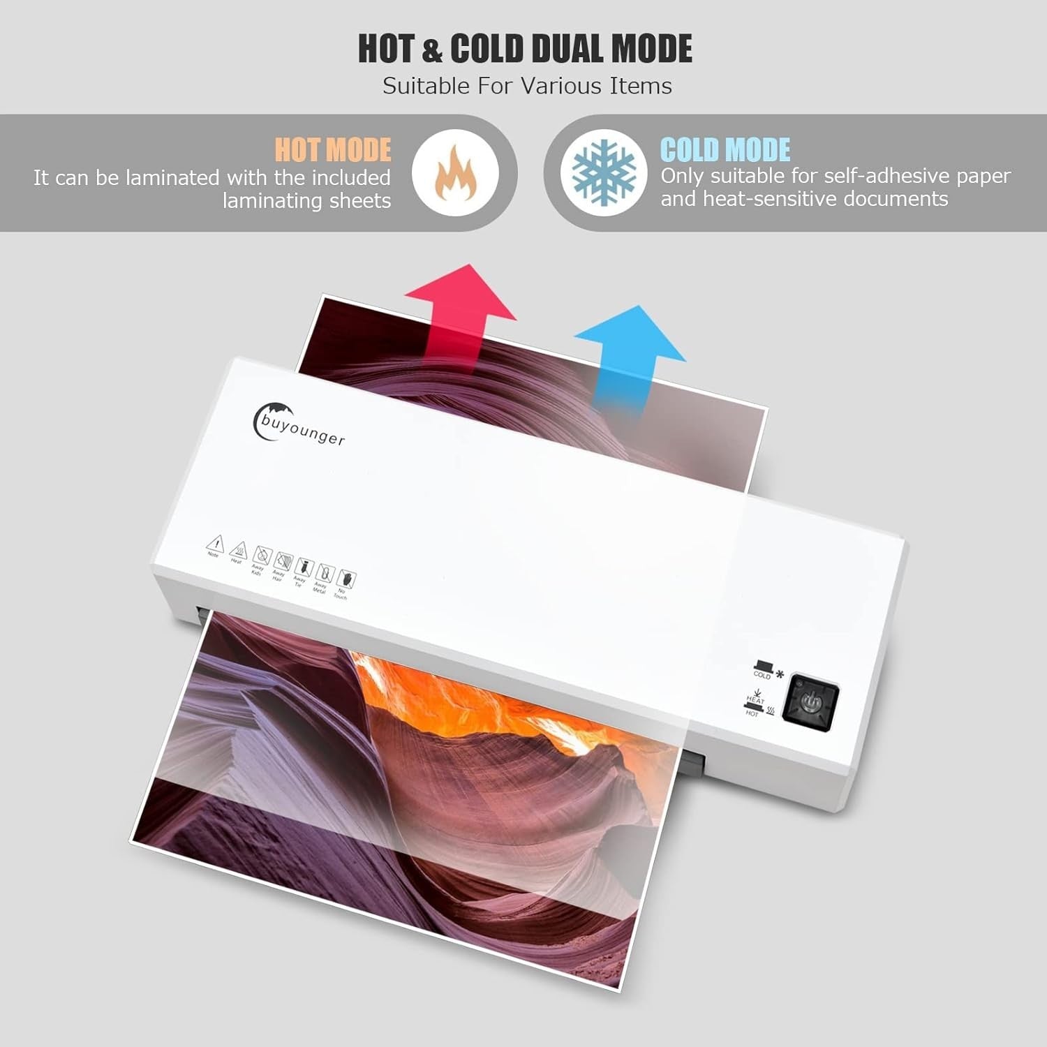 A4 Laminator Machine Hot Cold 4-in-1 Fast Warm Up Quiet + 40 Pouches