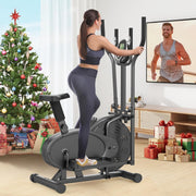 2-in-1 Elliptical Cross Trainer Exercise Bike Adjustable Seat Home Gym Machine