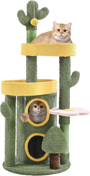 Cactus Cat Tree Tower 123cm Multi Level Scratching Post Condo Activity Centre