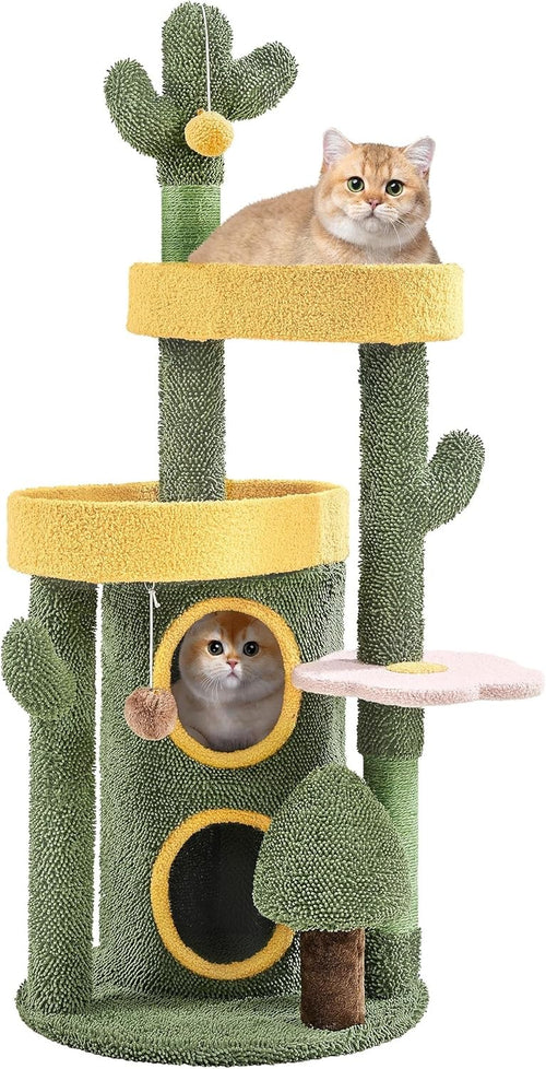 Cactus Cat Tree Tower 123cm Multi Level Scratching Post Condo Activity Centre