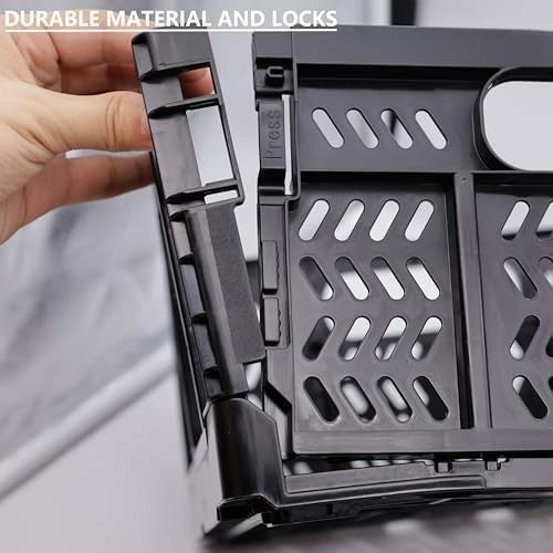 4 Pack 20L Foldable Storage Crates Heavy Duty Stackable Boxes