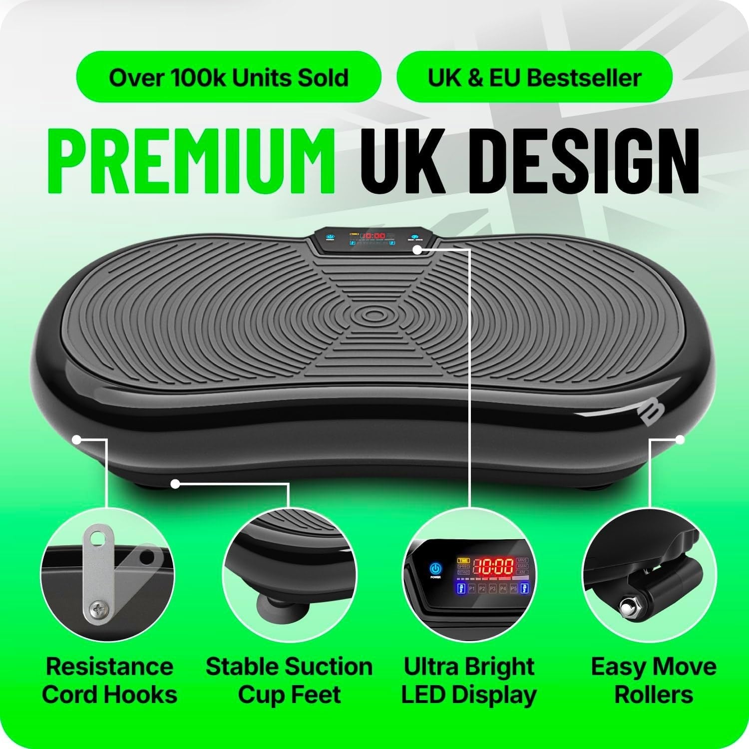 Ultra Slim Vibration Plate Exercise Machine 180 Levels 5 Programs Home