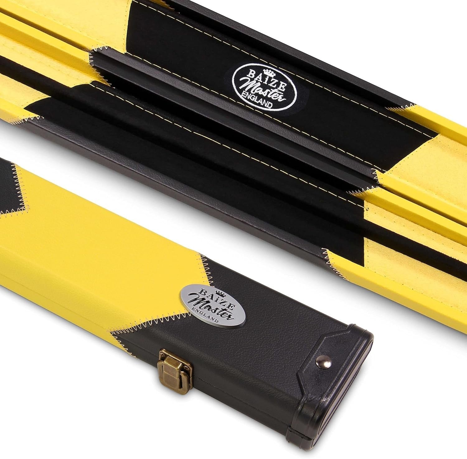 Yellow Hard Cue Case Snooker Pool 2 Piece Centre Joint Protective