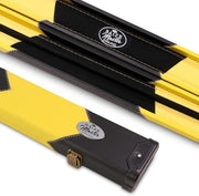 Yellow Hard Cue Case Snooker Pool 2 Piece Centre Joint Protective
