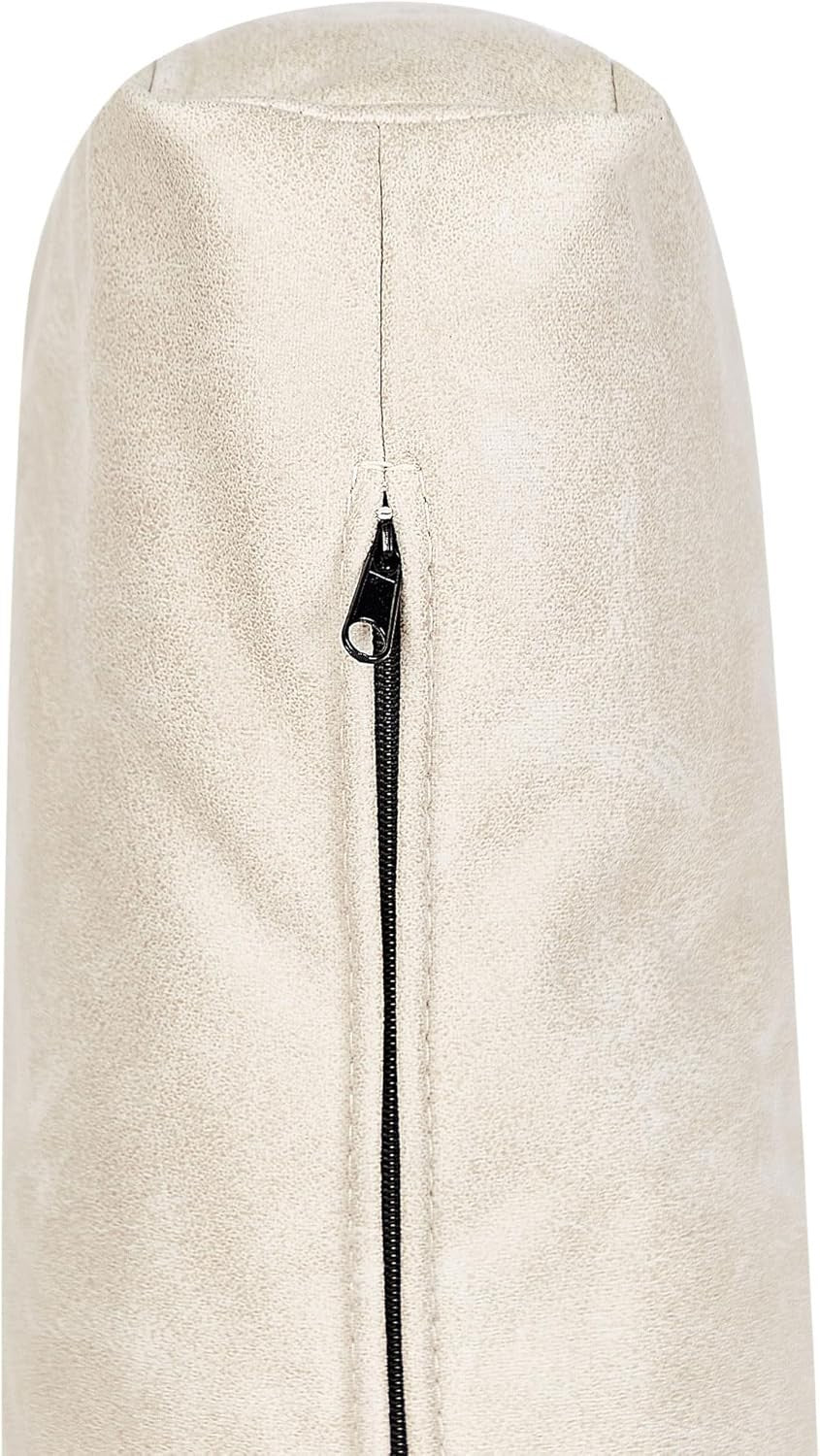 Modern Tufted Faux Leather Chaise Lounge Light Beige Metal Legs Comfort