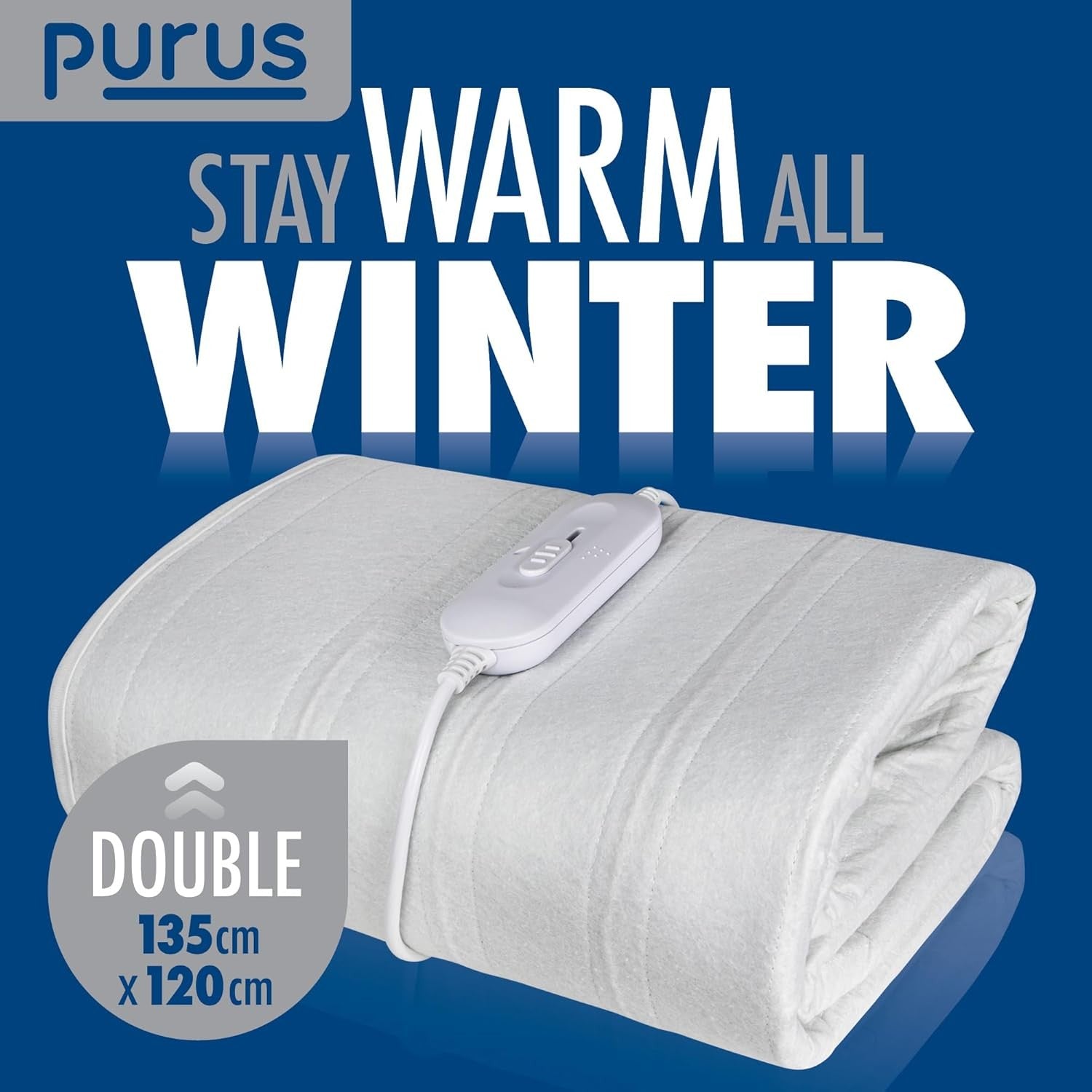 Double Electric Underblanket White 135x120cm Heated Mattress Cover