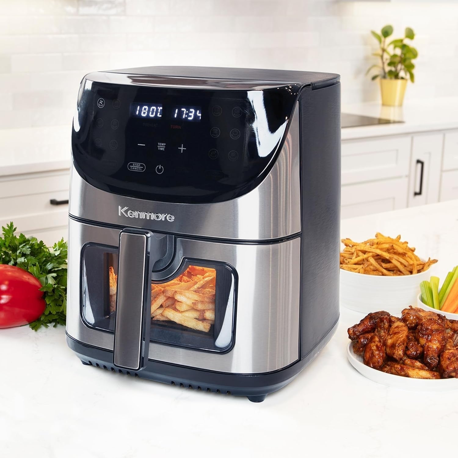 7.8L XL Air Fryer 1700W 12 Presets Touch Control Window Dishwasher Safe