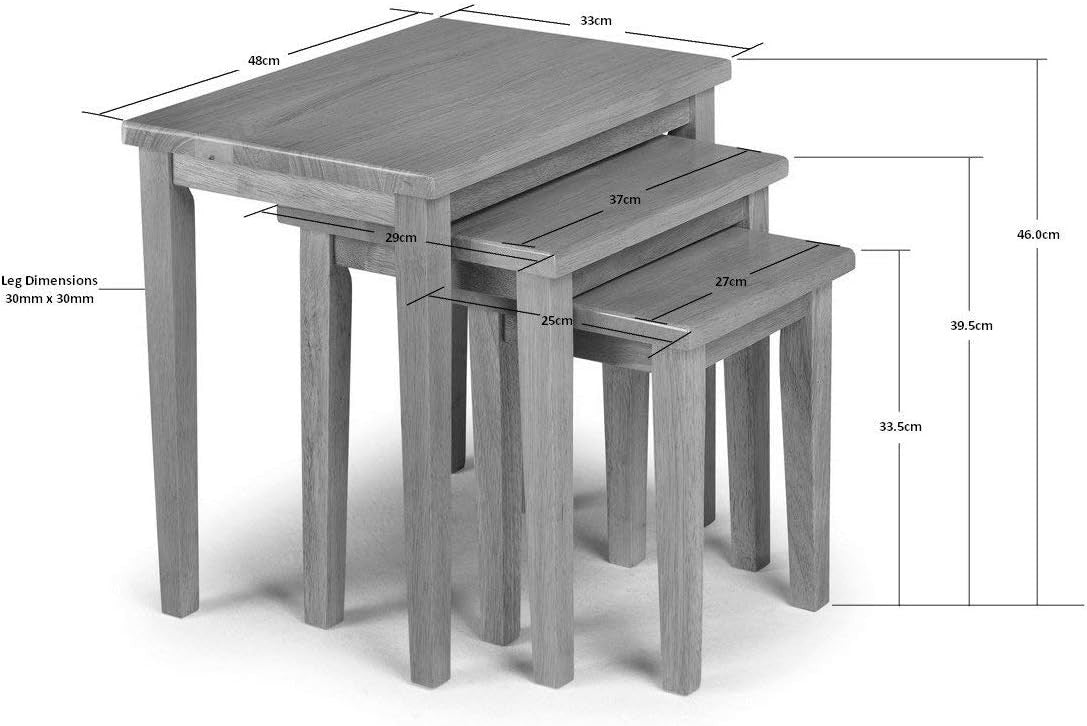 Nest of 3 End Tables Wood Modern Side Table White Light Oak Already Assembled