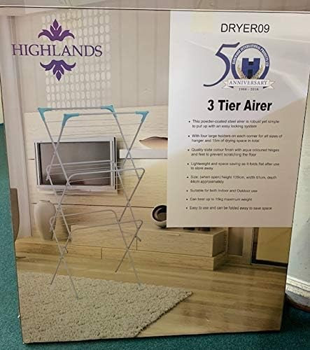3 Tier Clothes Airer Indoor Outdoor Folding Laundry Drying Rack 15m