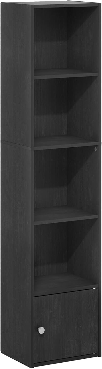 5-Tier Blackwood Bookshelf with Cabinet Storage Modern Display Shelf
