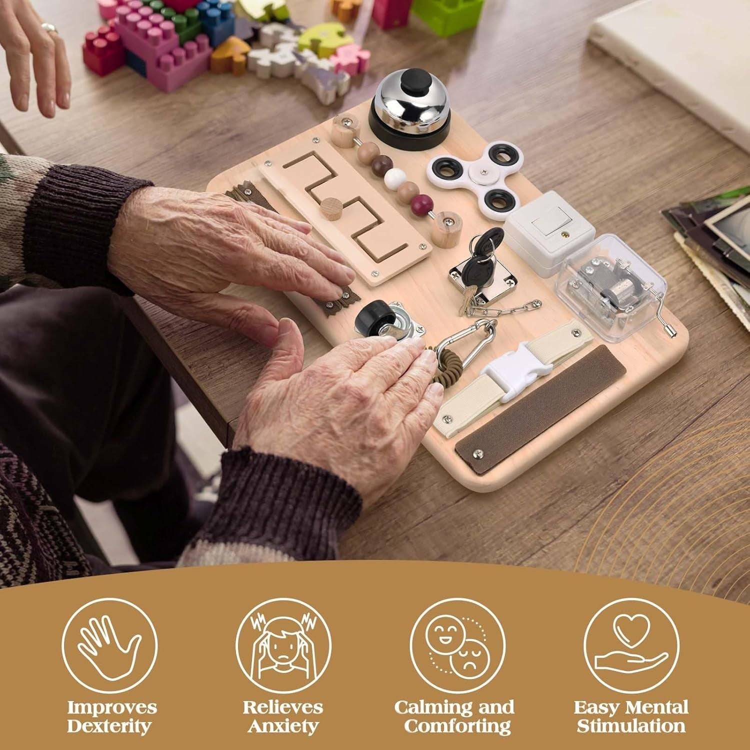 Dementia Fidget Busy Board Sensory Activity Toy for Seniors Anxiety