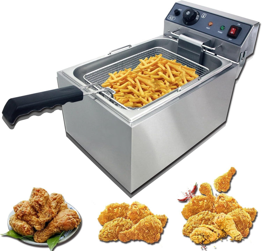 Commercial Electric Deep Fryer 17L 3000W Stainless Steel Countertop Fryer