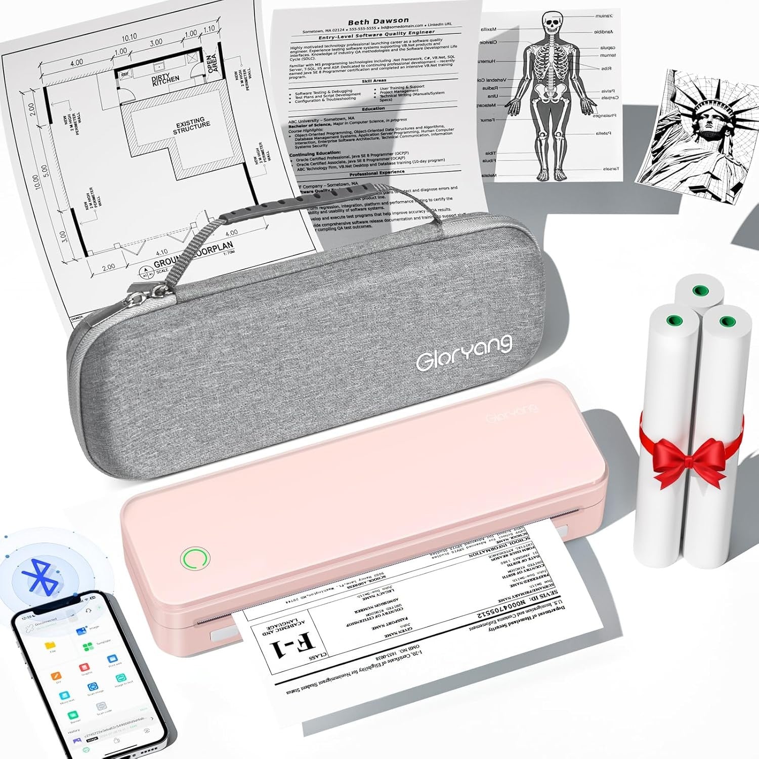 Portable Thermal Printer Bluetooth Mobile Printer – Inkless Travel