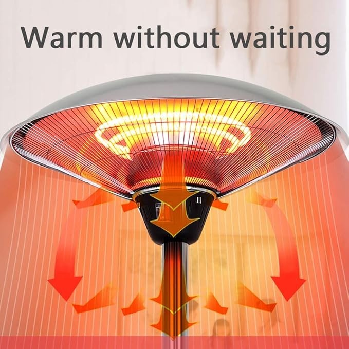 Outdoor Electric Patio Heater 3000W Infrared Carbon Tube Weatherproof Adjustable