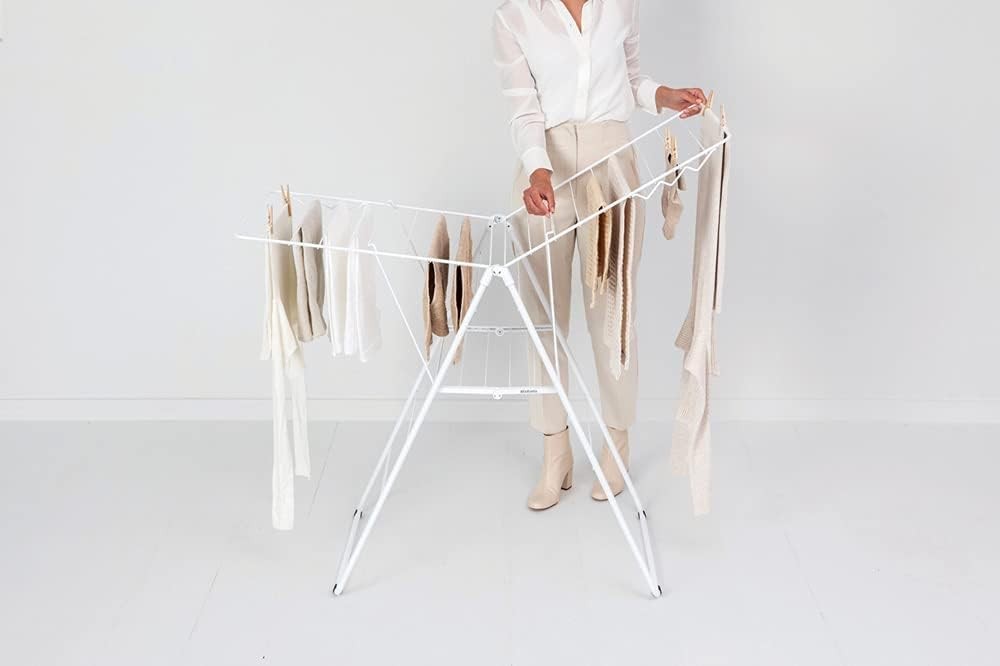 20m Clothes Airer Folding Indoor Drying Rack Stainless Steel Compact Stand