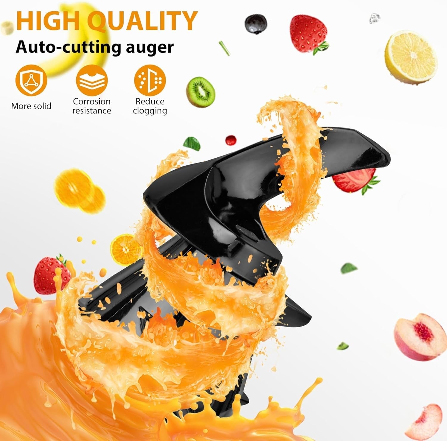 Cold Press Juicer 147mm Wide Chute Whole Fruit Slow Juicer 300W