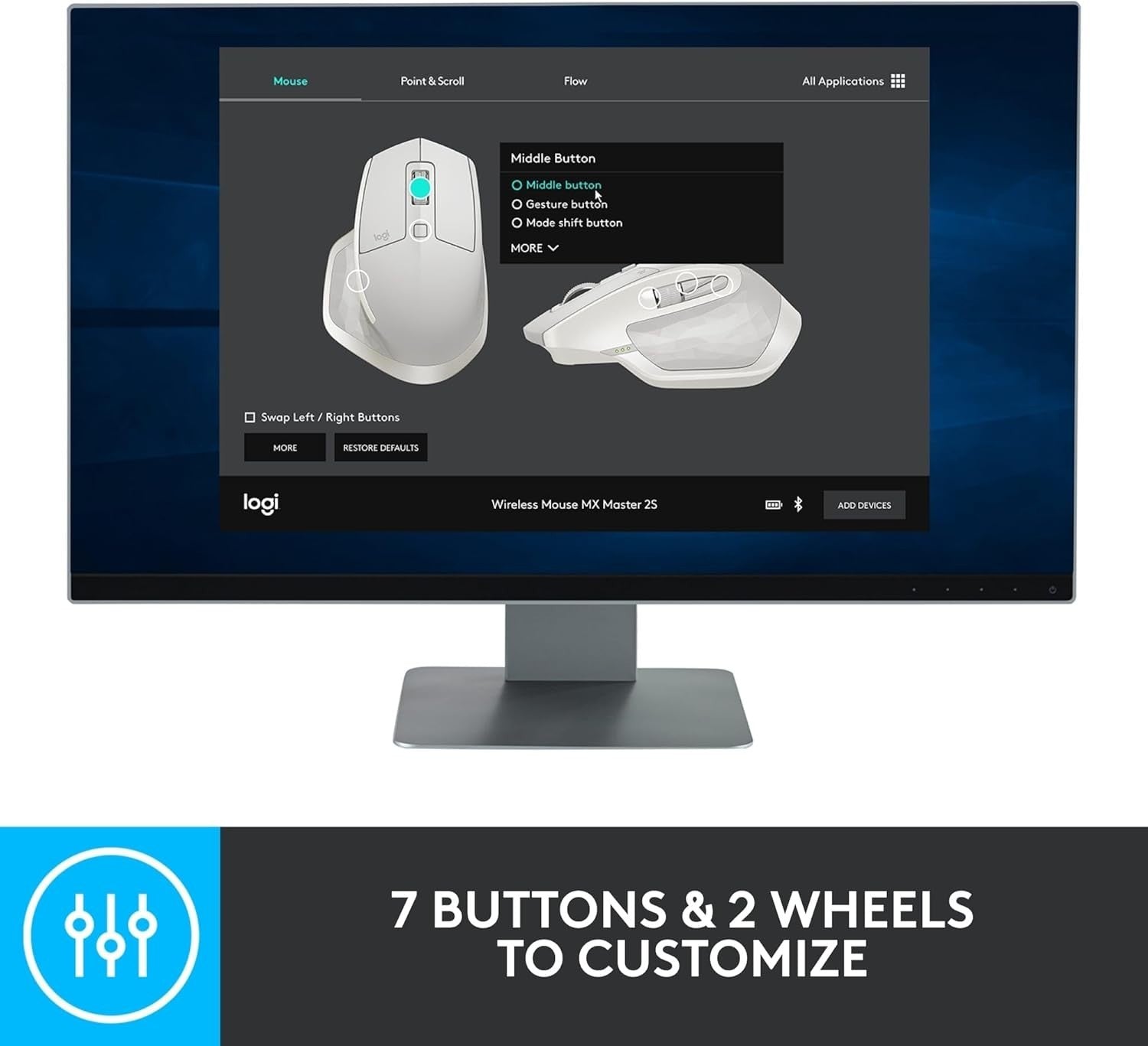 Advanced Bluetooth Wireless Mouse Hyper-Fast Scroll Ergonomic Rechargeable