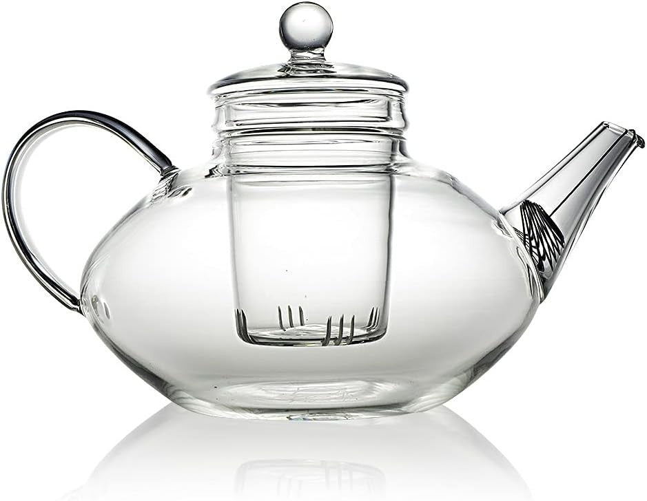 800ml Glass Teapot Gift Set with 5 Blooming Jasmine Flower Teas