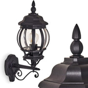 Outdoor Wall Lamp Lentua, Black Aluminum, E27 Socket, Vintage Garden Light