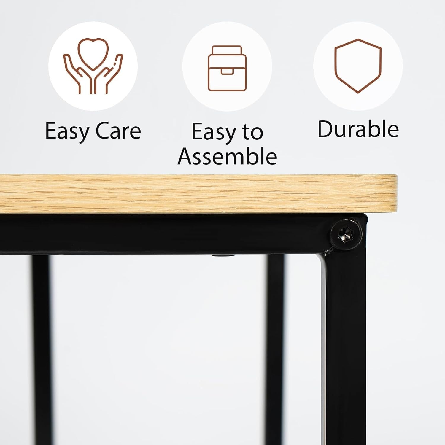 Space-Saving Light Wood C-Shaped Sofa Side Table – Multi-Use End Table