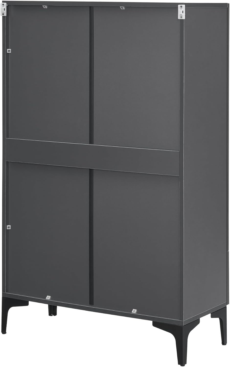 115cm Dark Grey Display Cabinet | 2 Glass Doors & 1 Drawer
