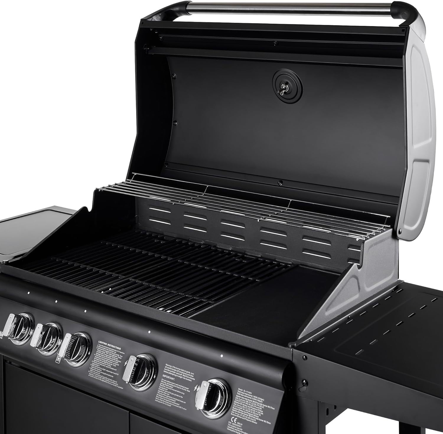 5 Burner Gas BBQ Grill with Side Burner | Built-in Thermometer