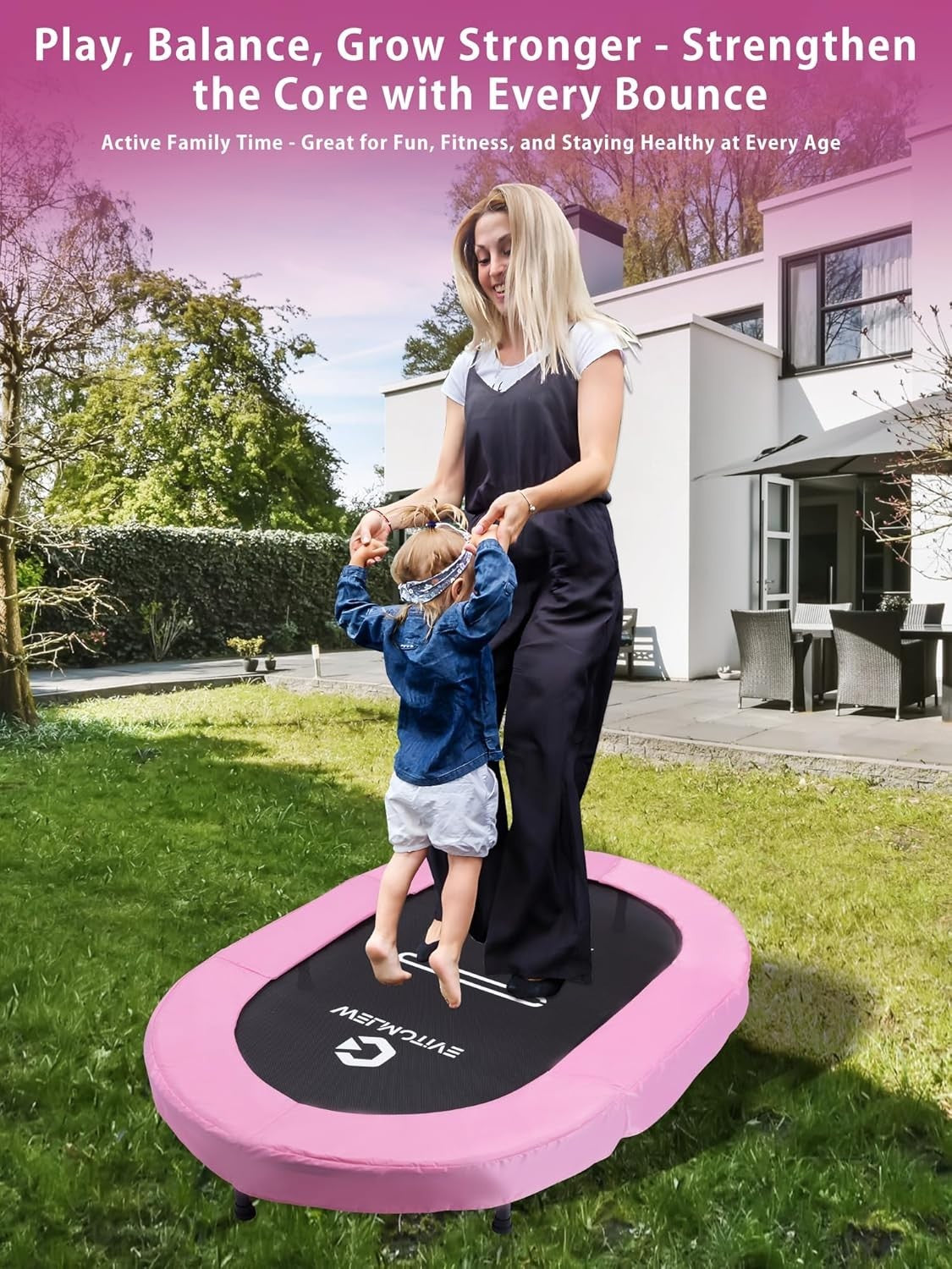 Oval Indoor Trampoline for Two Quiet Rebounder 40 Springs 150KG