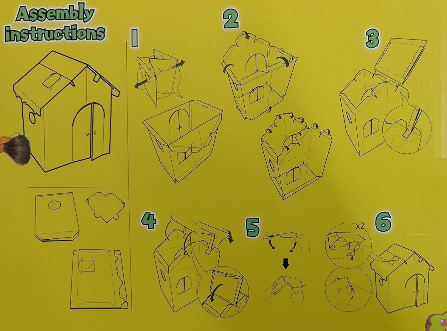 Kids Cardboard Playhouse Colour Your Own Gingerbread Wendy House