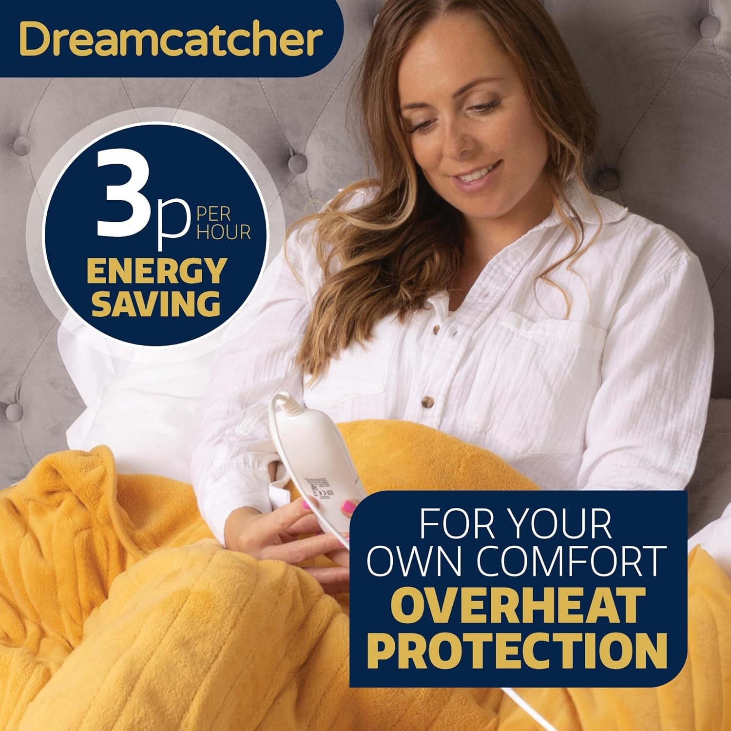 Electric Heated Throw Blanket 160x120cm Soft Fleece 9 Heat Timer