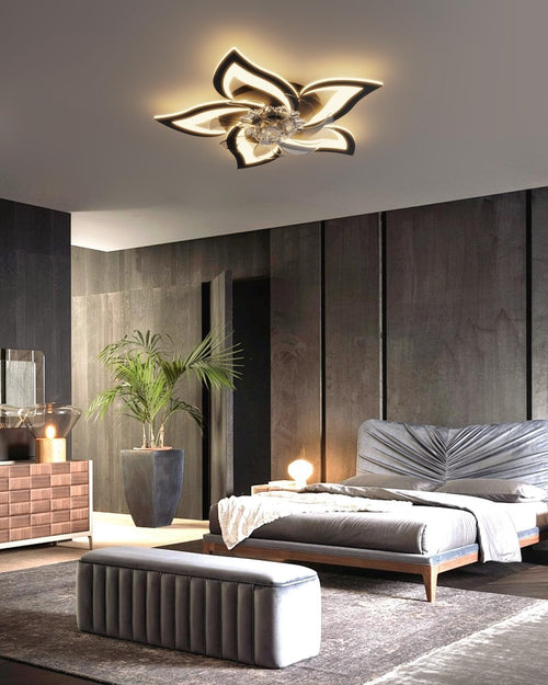 Ceiling Fan with Lights, 6 Speeds, Dimmable LED, White