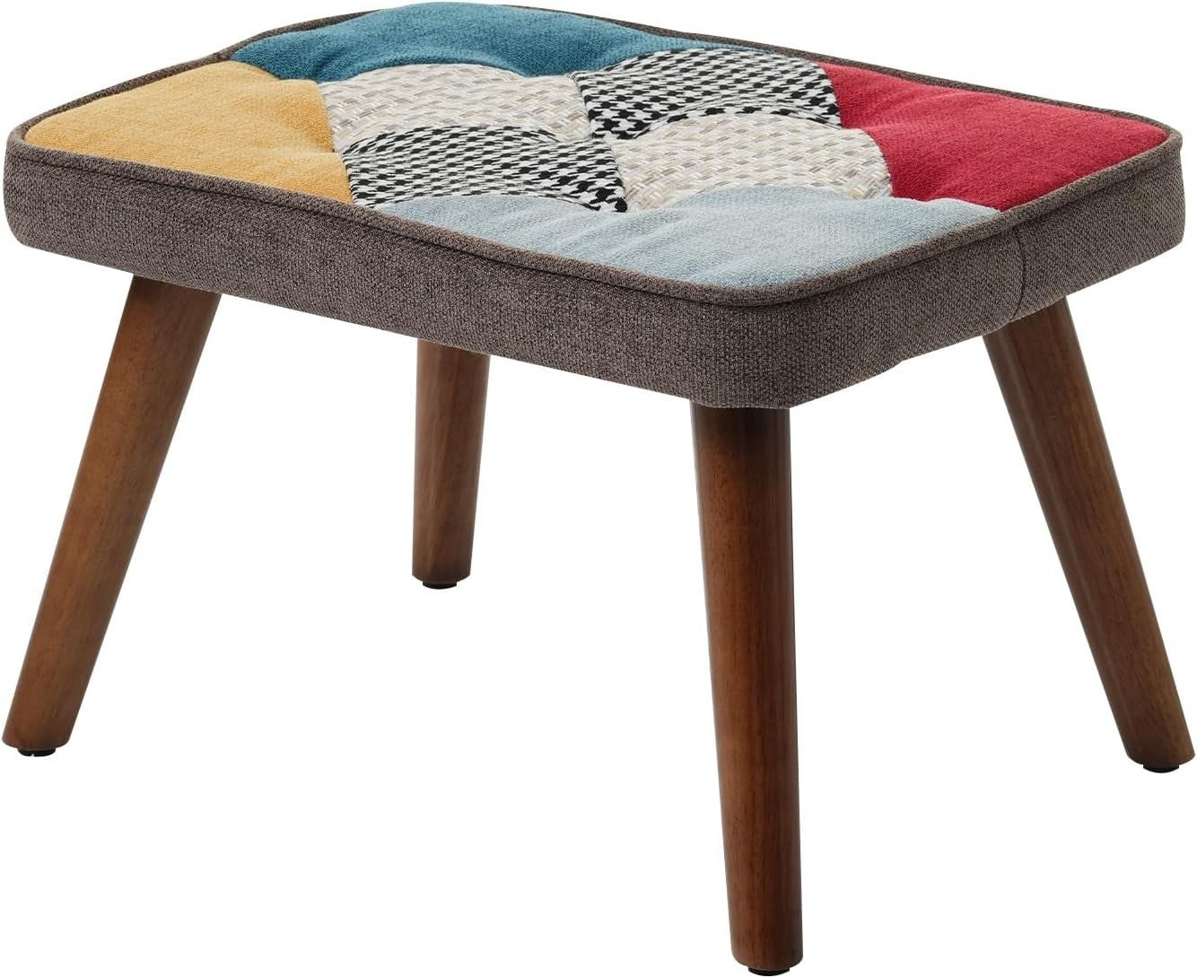 Ergonomic Rocking Chair with Neck Pillow & Footstool, Solid Wood Legs