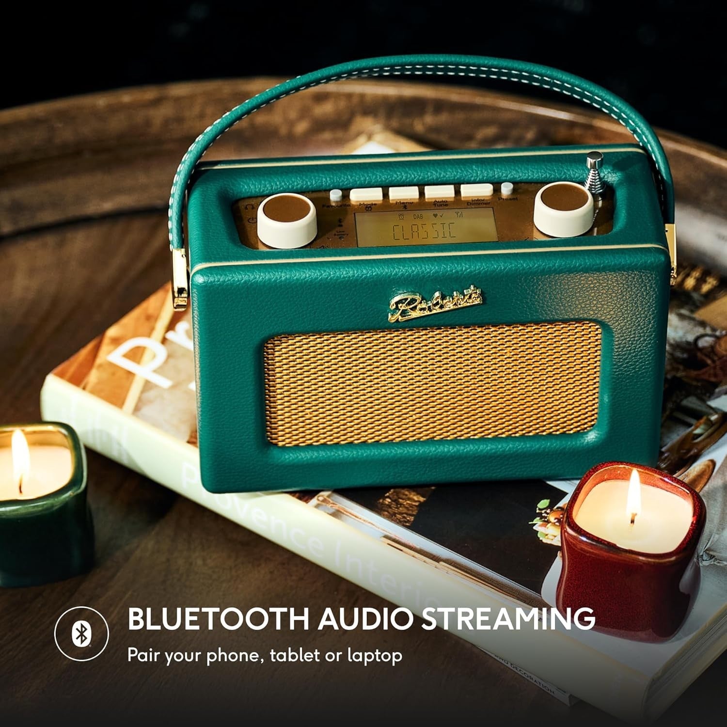 Portable DAB DAB+ FM Radio Bluetooth Retro Dark Green