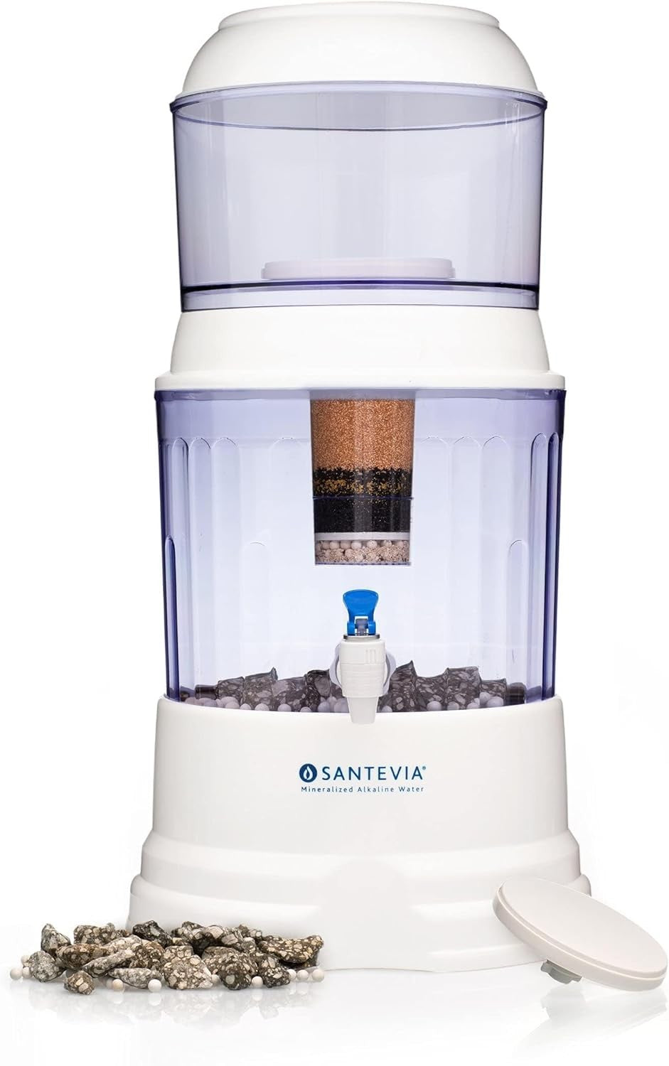 Gravity Water Filter System Alkaline Countertop Dispenser Fluoride Removal