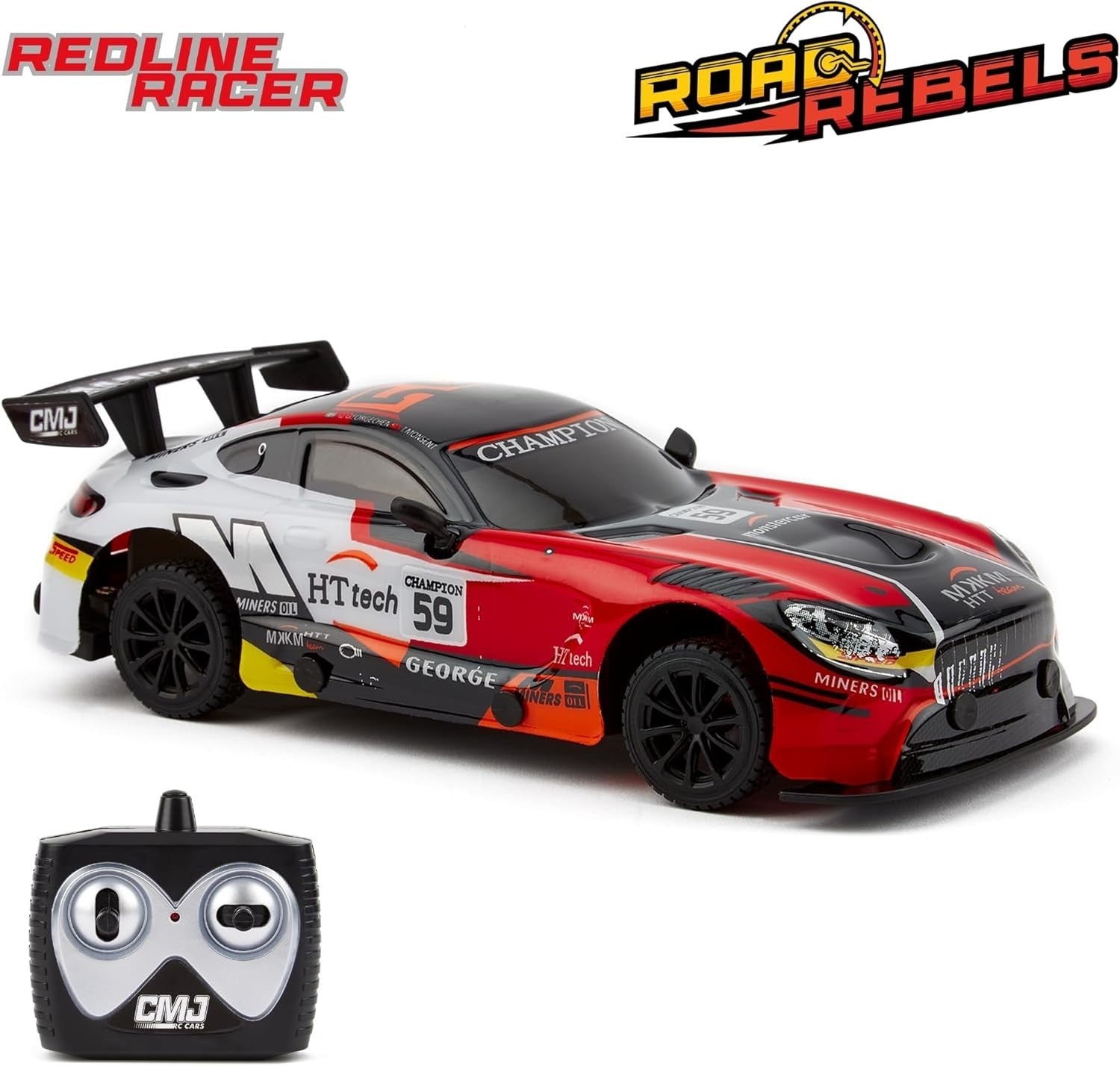 Road Rebel Redline Racer RC Car 1:24 Scale 2.4GHz High-Speed Toy Car