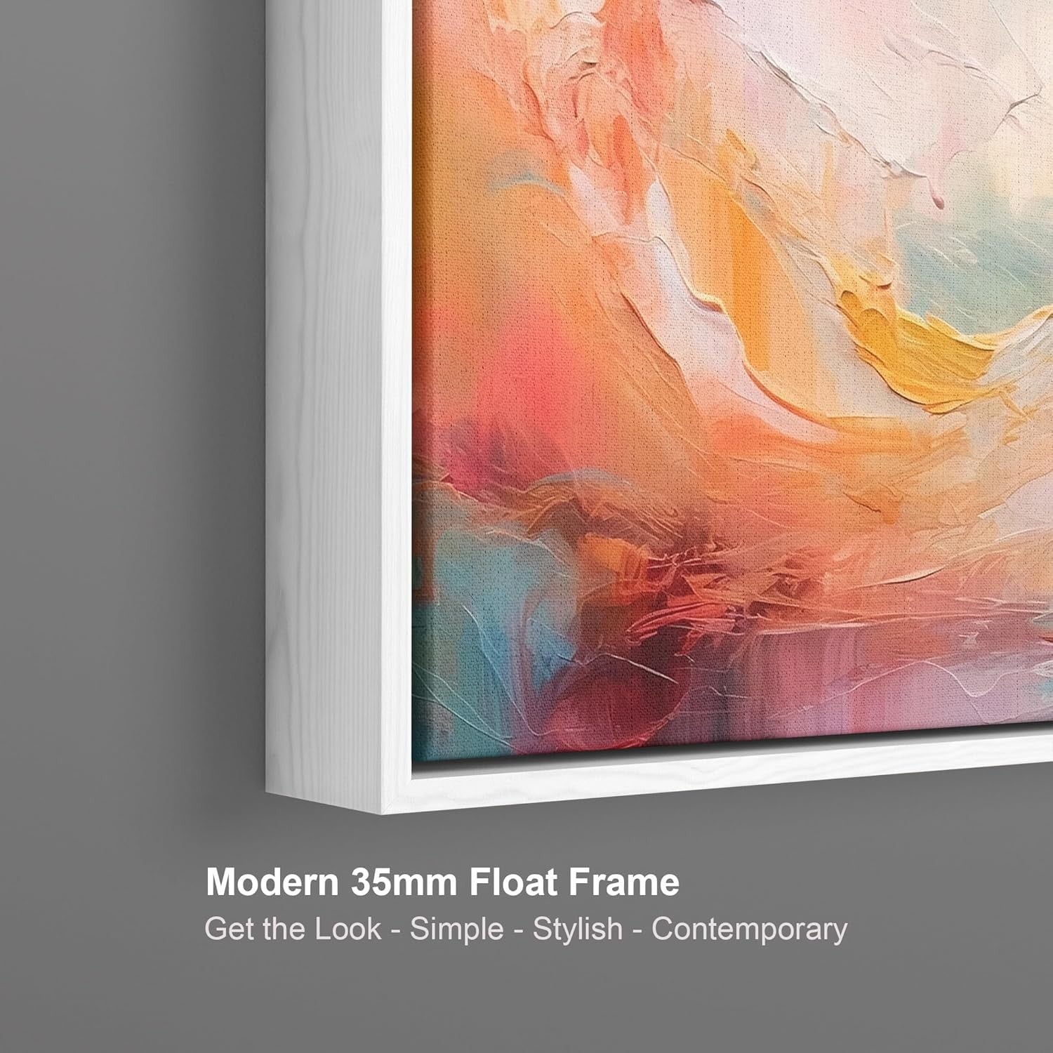 Large Abstract Canvas Wall Art 123x82cm Framed Modern XXL