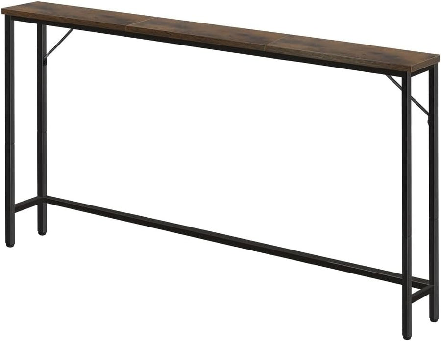 Slim Industrial Console Table 120cm, Compact Sturdy Display Desk for Hallway