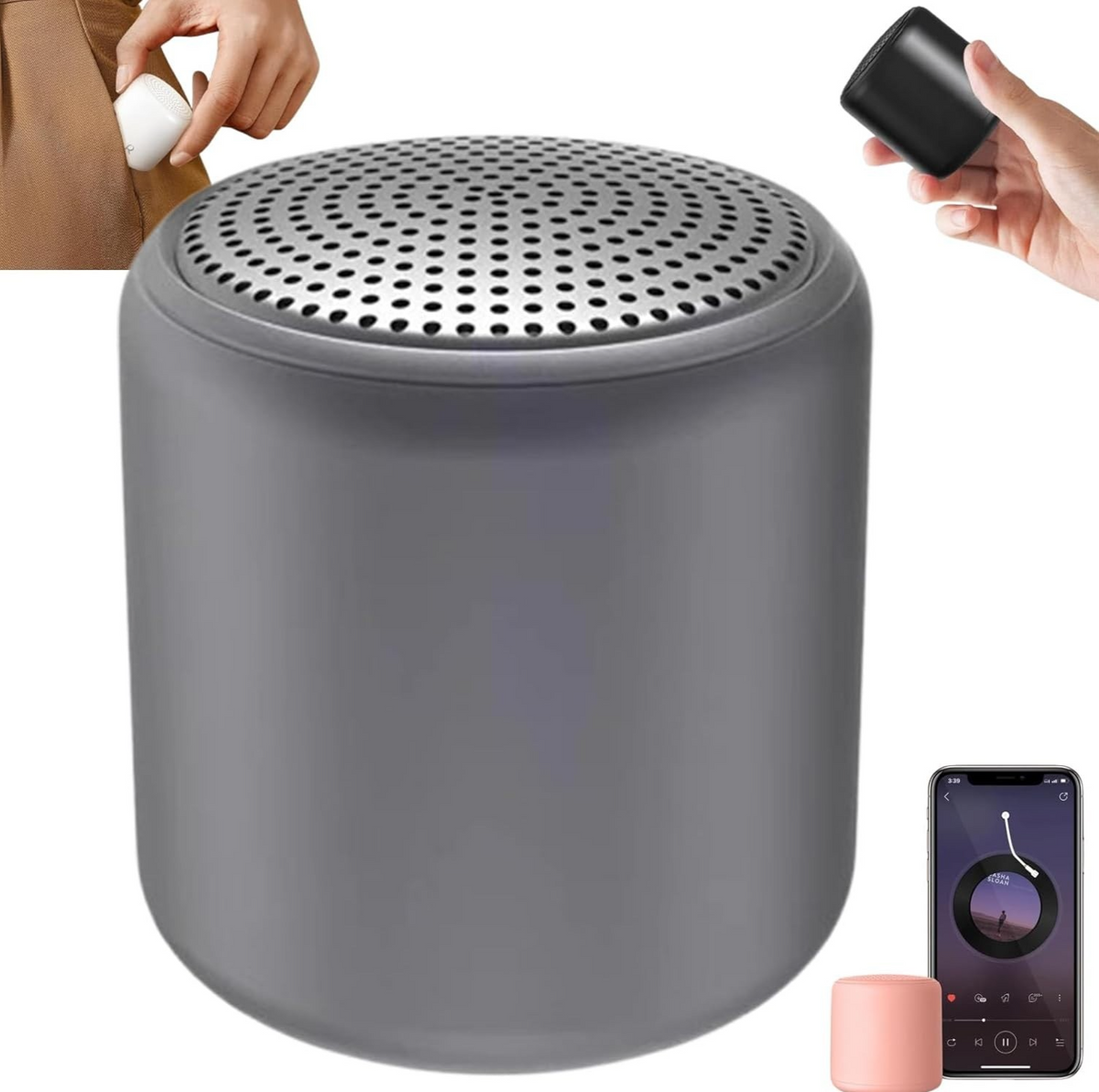 Portable White Noise Sound Machine Bluetooth Travel Speaker Black