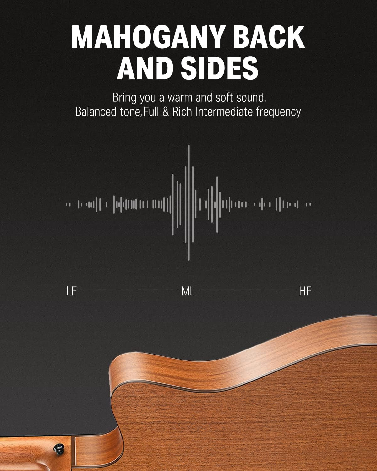 Left Handed 41" Acoustic Guitar Full Size Cutaway Beginner Kit