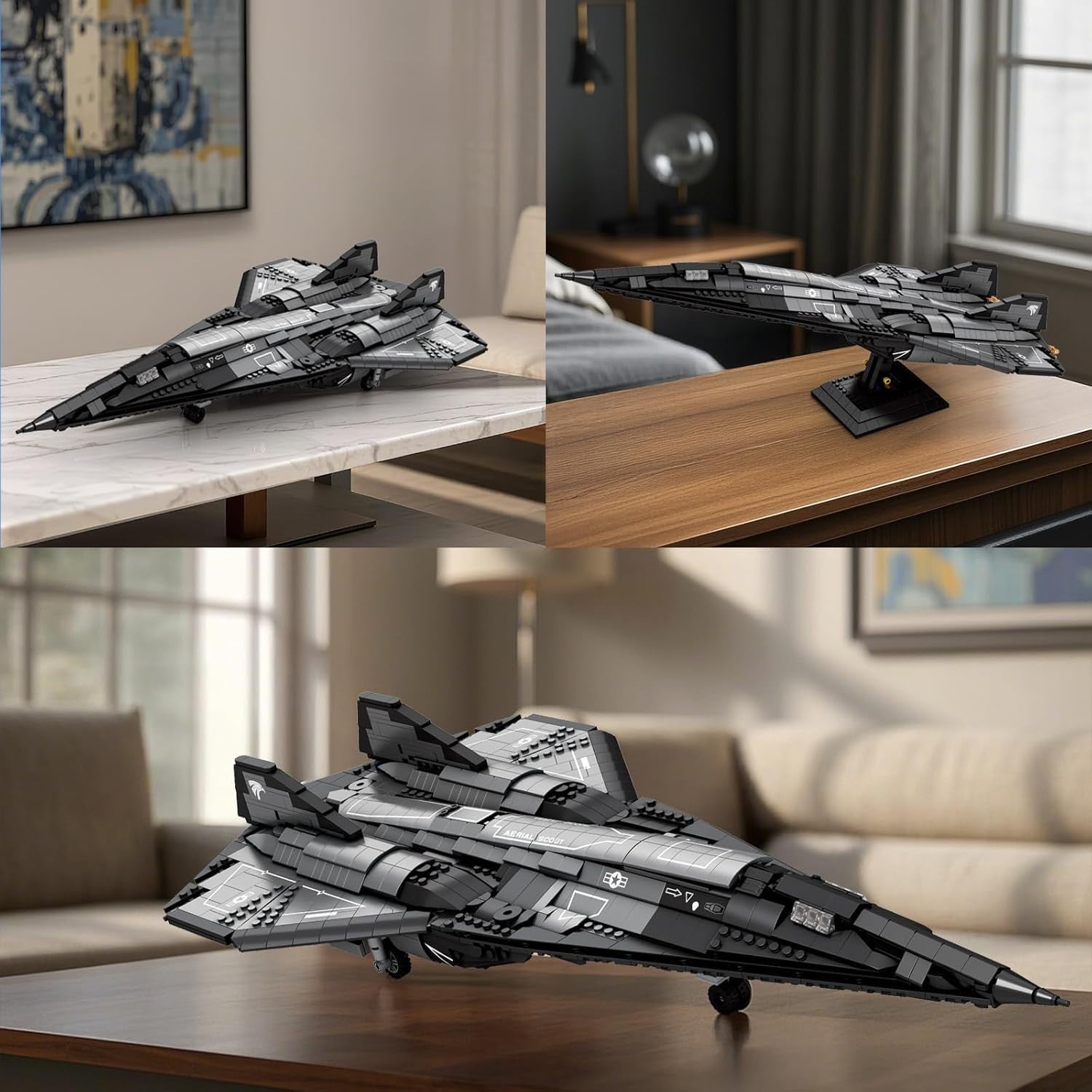 SR-72 Military Jet Building Blocks 1880Pcs Tactical Aircraft Model Toy