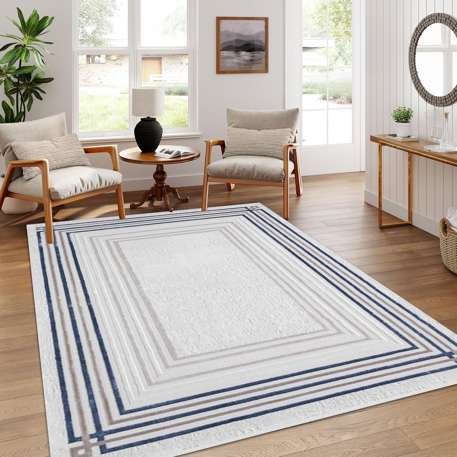 Large Washable Area Rug Anti Slip Soft Pile Living Room Bedroom 160x230cm
