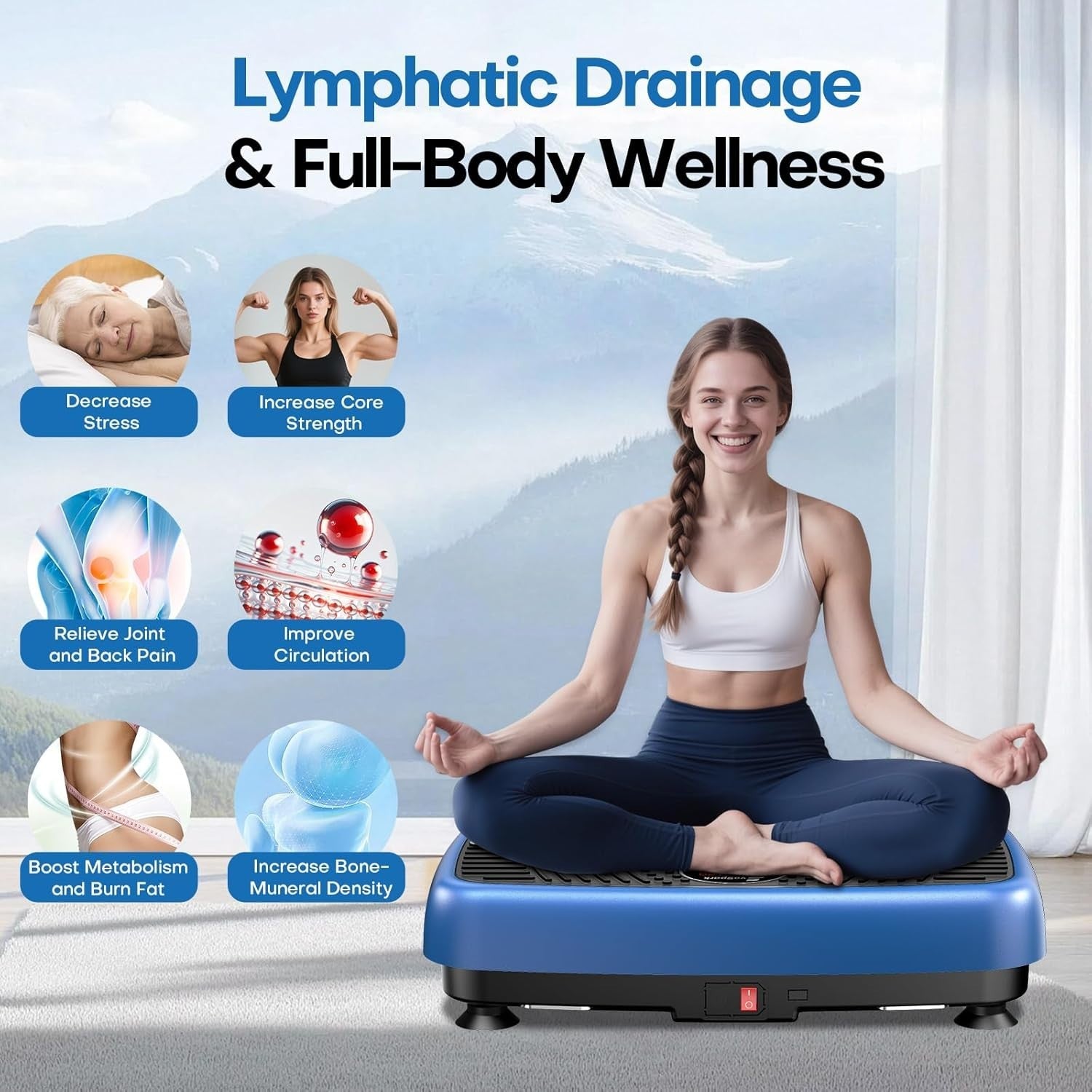 Vibration Plate Exercise Machine 2D 4D Dual Motor 120 Speeds 450LB