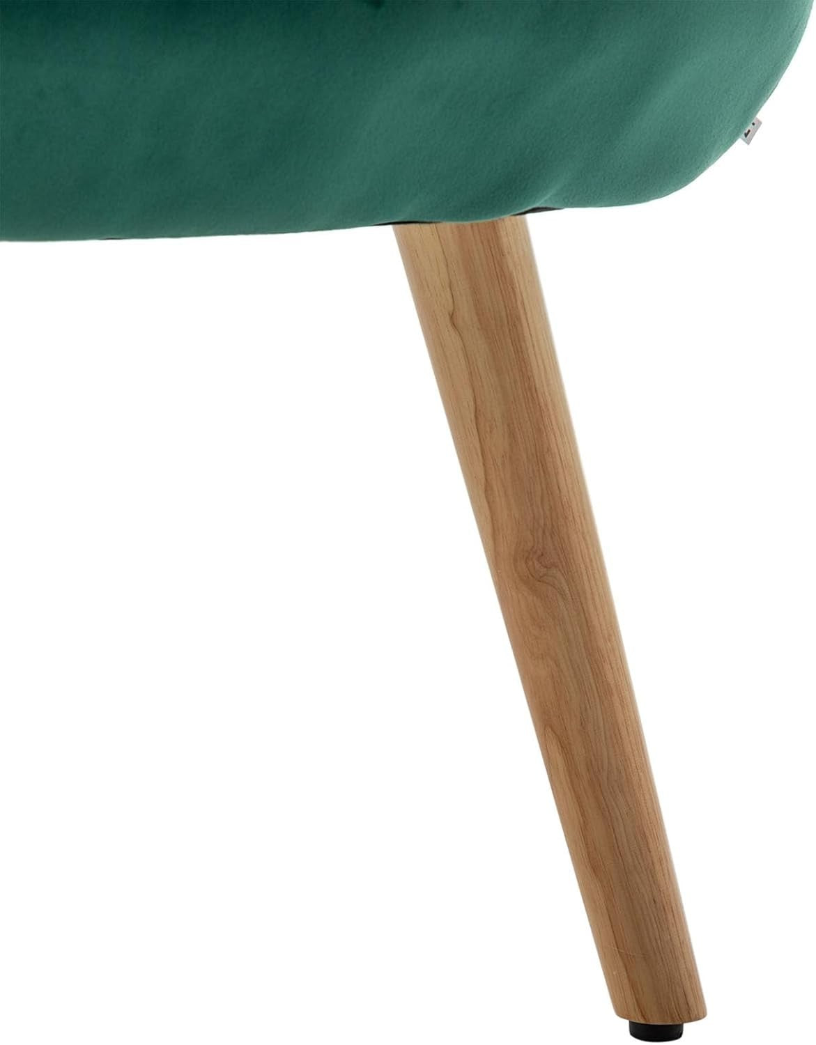 Green Velvet Armchair with Footstool, Comfy Reading Lounge Chair Set